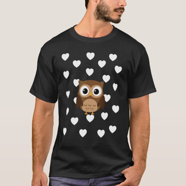 Camiseta Owl Theme Baby Boy Blue Nursery Room Love Heart De (Anverso)
