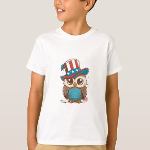 Camiseta Owl USA Independence Day 4 de julio Lechuza nortea