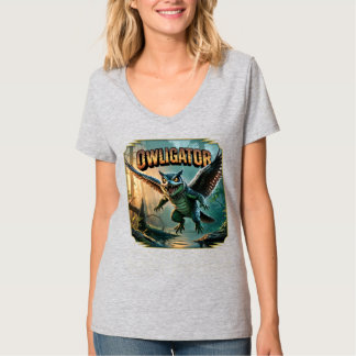 Camiseta Owligator Illustration – Owl Alligator Funny Scary