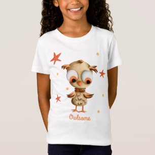 Camiseta Owlsome nice brown Owl mirando al frente