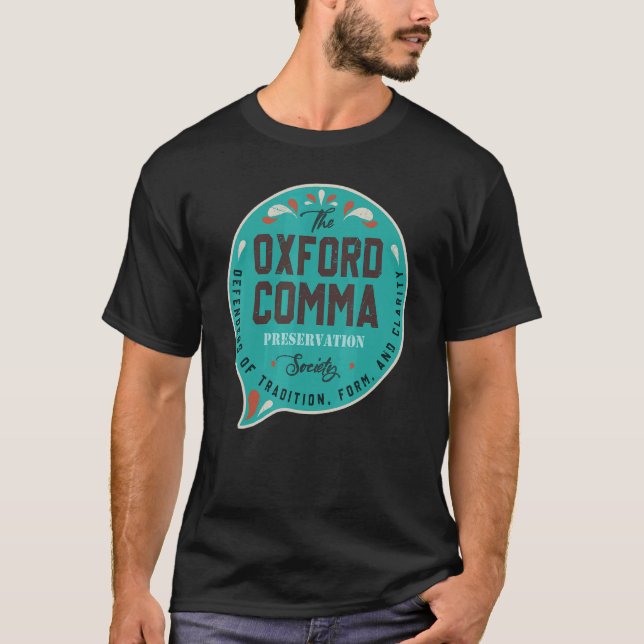 Camiseta Oxford Comma Preservation Society Team Oxford (Anverso)