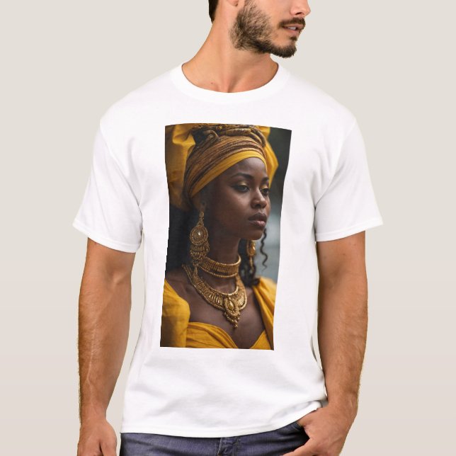 Camiseta Oxum (Oshun) - Diosa de ríos y amor radiante (Anverso)