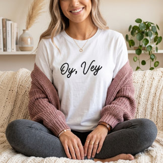 Camiseta Oy Vey Expresión Judía Divertida Script Minimalist