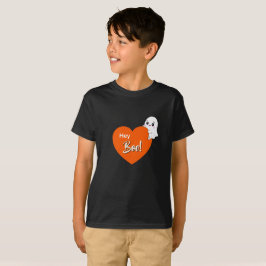 Camiseta Oye Boo Fantasma Lindo Corazón Naranja Halloween
