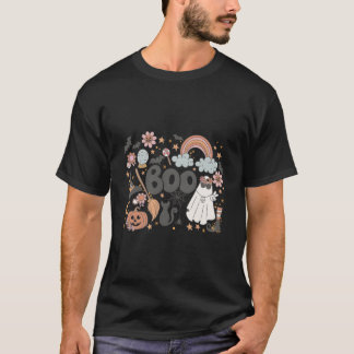 Camiseta Oye Boo Floral Bruja Calabaza Halloween