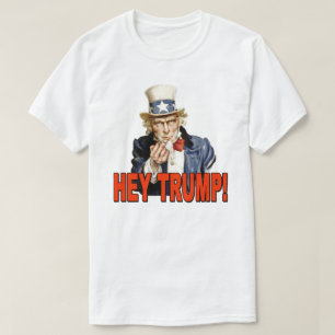 Camiseta ¡Oye Trump! Tío Sam con dedo medio Anti Trump