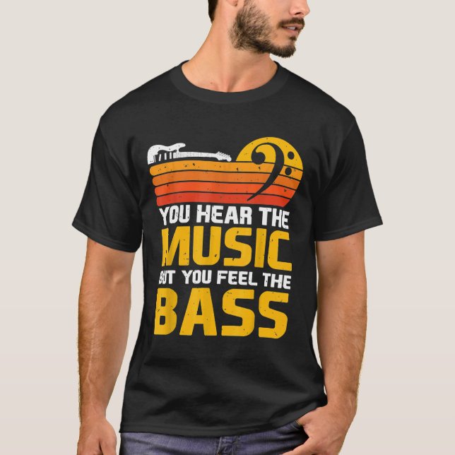 Camiseta Oyes La Música Pero Sientes La Guitarra Bass Nx (Anverso)