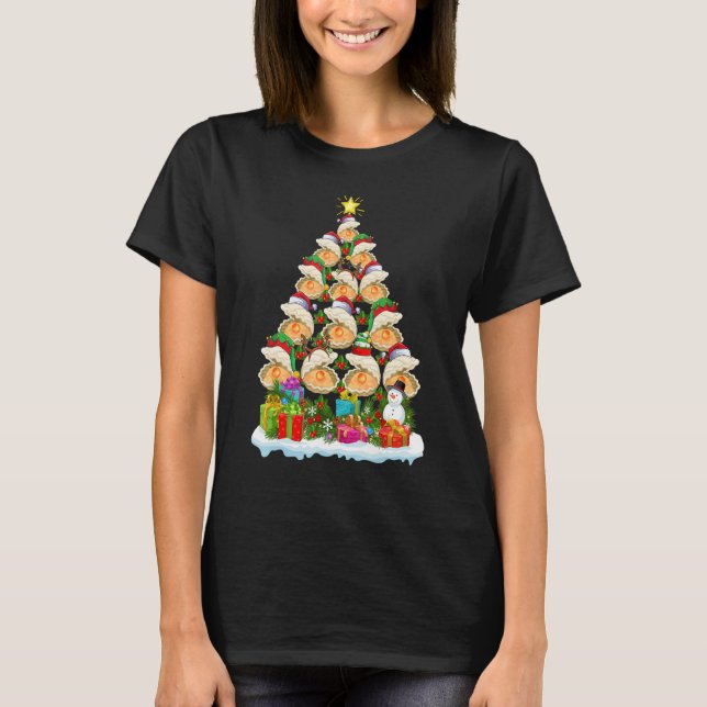 Camiseta Oyster   Xmas Holiday   Oyster Christmas Tree (Anverso)