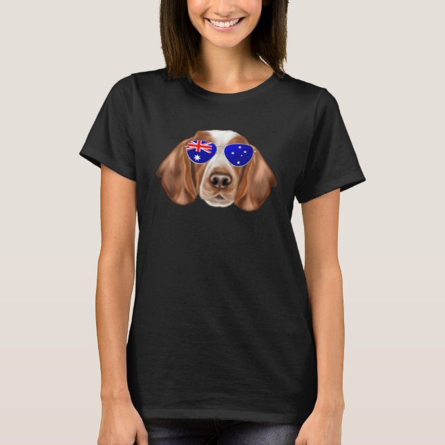 Camiseta OZ Flag Welsh Springer Spaniel Dog Australia Pocke (Anverso)