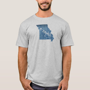 Camiseta Ozarks, grano de madera de Missouri