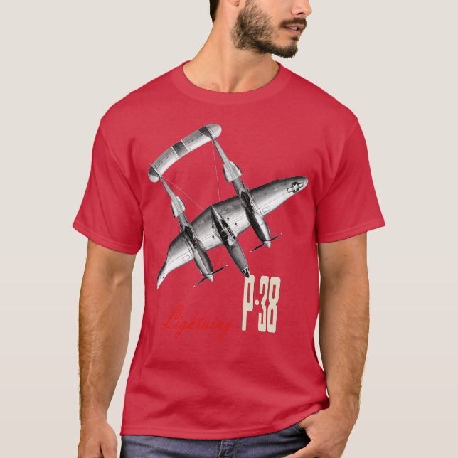 Camiseta P38 Lightning avión de combate de la Segunda Guerr (Anverso)