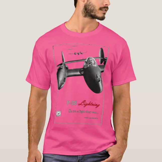 Camiseta P38 Lightning WW2 Caza Estadounidense (Anverso)