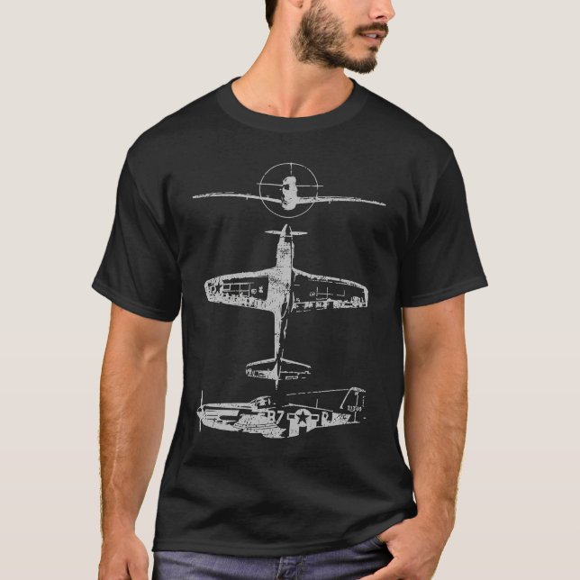 Camiseta P51 Mustang American WW2 War Plane (Anverso)