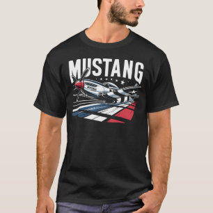 Camiseta P51 Mustang - Rojo, Blanco y Azul