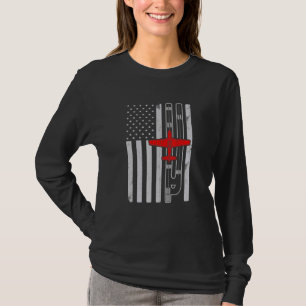 Camiseta P51 Mustang Ww2 Aeronave Bandera Americana Runway