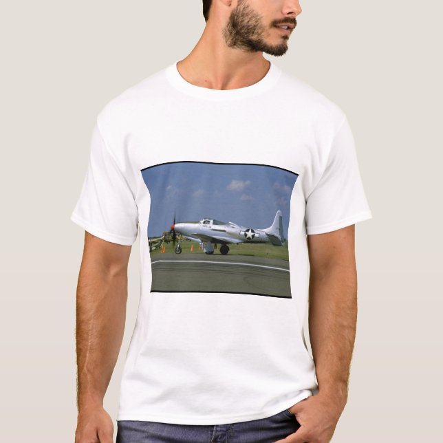 Camiseta P63 cobra real, plata, aviones izquierdos de (Anverso)