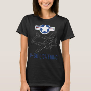 Camiseta P 38 Lightning Fighter Aeronave Aviación T