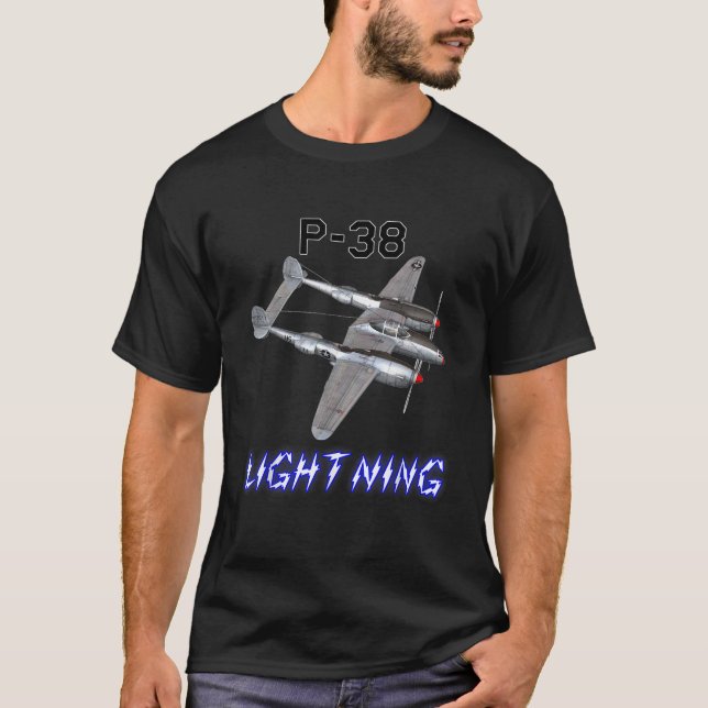 Camiseta P 38 Lightning USAF Warbird WW2 Avie T Shirt (Anverso)