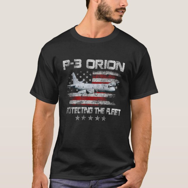 Camiseta P 3 Subcazador de Orión Avión Avión Veteranos Vint (Anverso)