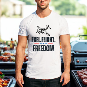 Camiseta P-51 Avión Antiguo Combustible Militar Vuelo Liber