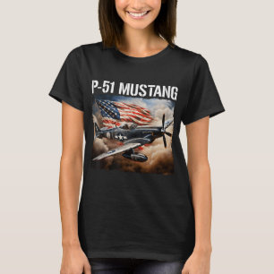 Camiseta P-51 Mustang Avión De Combate Ww2 Norteamericano P