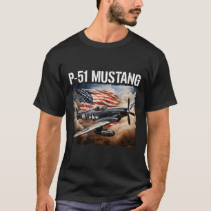 Camiseta P-51 Mustang Avión De Combate Ww2 Norteamericano P