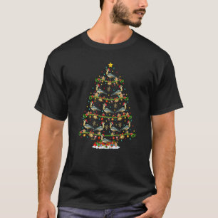 Camiseta P Bird Lights Xmas Santa P Christmas Tree