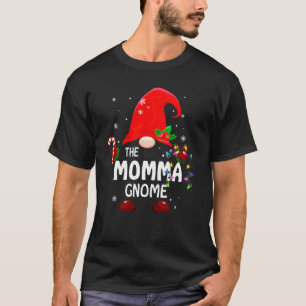 Camiseta P de luces de Navidad de la familia de Gnome Momma