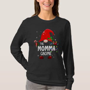 Camiseta P de luces de Navidad de la familia de Gnome Momma