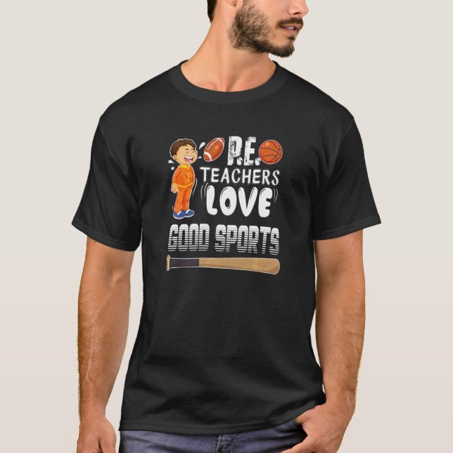 Camiseta P e Maestros aman los buenos deportes de béisbol (Anverso)