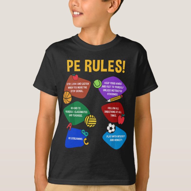 Camiseta P.E. Profesora Normas de Educación Física Gimnasio (Anverso)