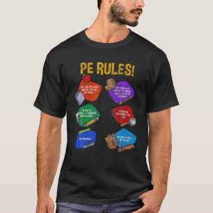 Camiseta P. E. Reglas Educación física Deportes de profesor