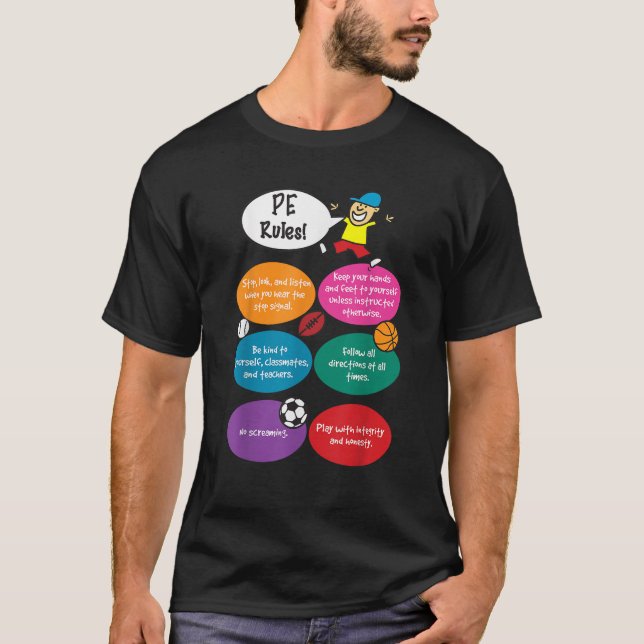 Camiseta P E Reglas Educación Física Maestro PE (Anverso)
