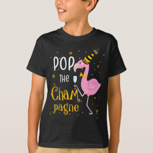 Camiseta P El champán Es Año Nuevo! Divertido Flamingo Bebi