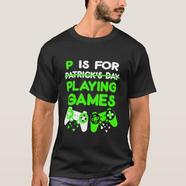 Camiseta P Es Para Jugar Juegos Niños Día Sta Patrones Homb (Anverso)