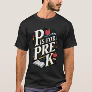 Camiseta P es para Profesora de Pre-K Estampado de Leopardo