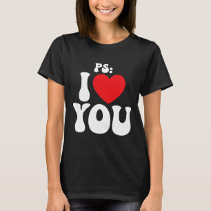 Camiseta P I Love You Day Purple Funny Valentine Mateo