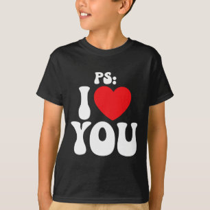 Camiseta P I Love You Day Purple Funny Valentine Mateo