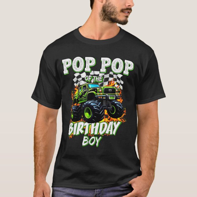 Camiseta P P Of The Birthday Boy Monster Truck Birthday Kid (Anverso)