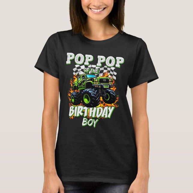 Camiseta P P Of The Birthday Boy Monster Truck Birthday Kid (Anverso)