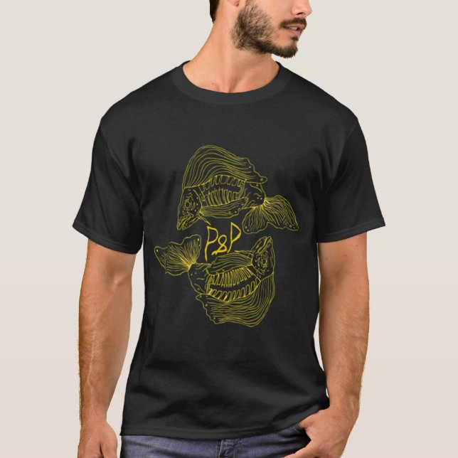 Camiseta P&P pescado -amarillo (Anverso)