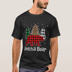 Camiseta P Plaid Nonna Oso Oso Árbol de Navidad Leopardo P