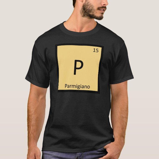 Camiseta P - Tabla periódica de la química del queso del (Anverso)