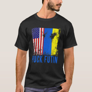 Camiseta P Uck Utin Bandera Ucrania Bandera Estadounidense 