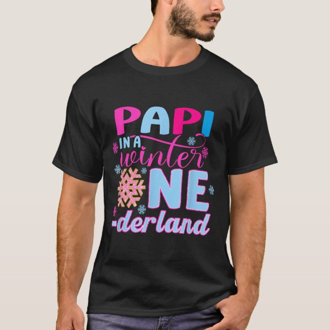 Camiseta Pa In A Winter Onederland Bday Girl Sweet Snowflak (Anverso)