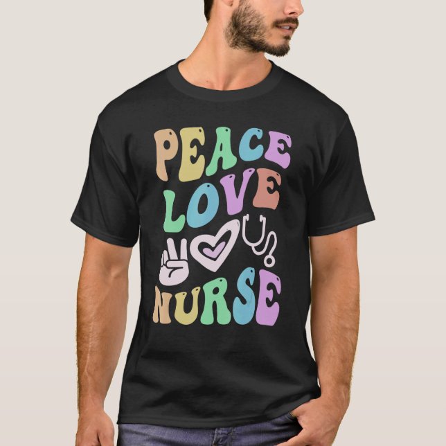 Camiseta PAACE LOVE NURSE Retro Wellness Groovy School (Anverso)