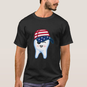 Camiseta Pabellón de EE. UU. Tooth Patriótico Dentistry Hyg