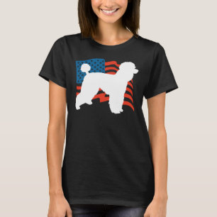 Camiseta Pabellón de perro caniche de EE.UU. Patriótico 4 d