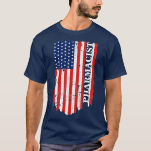 Camiseta Pabellón Farmacéutico Estadounidense 4 de julio Re