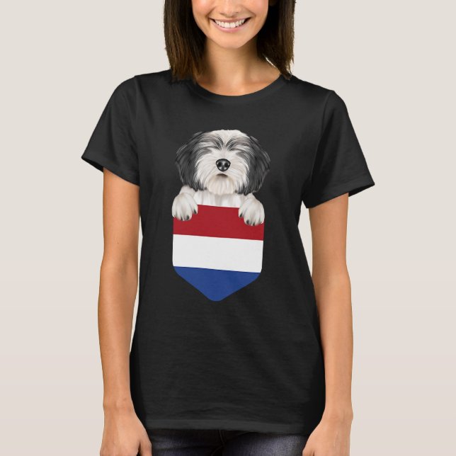 Camiseta Pabellón Holandés Perro De Oveja De Tierras Bajos  (Anverso)